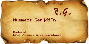 Nyemecz Gerjén névjegykártya
